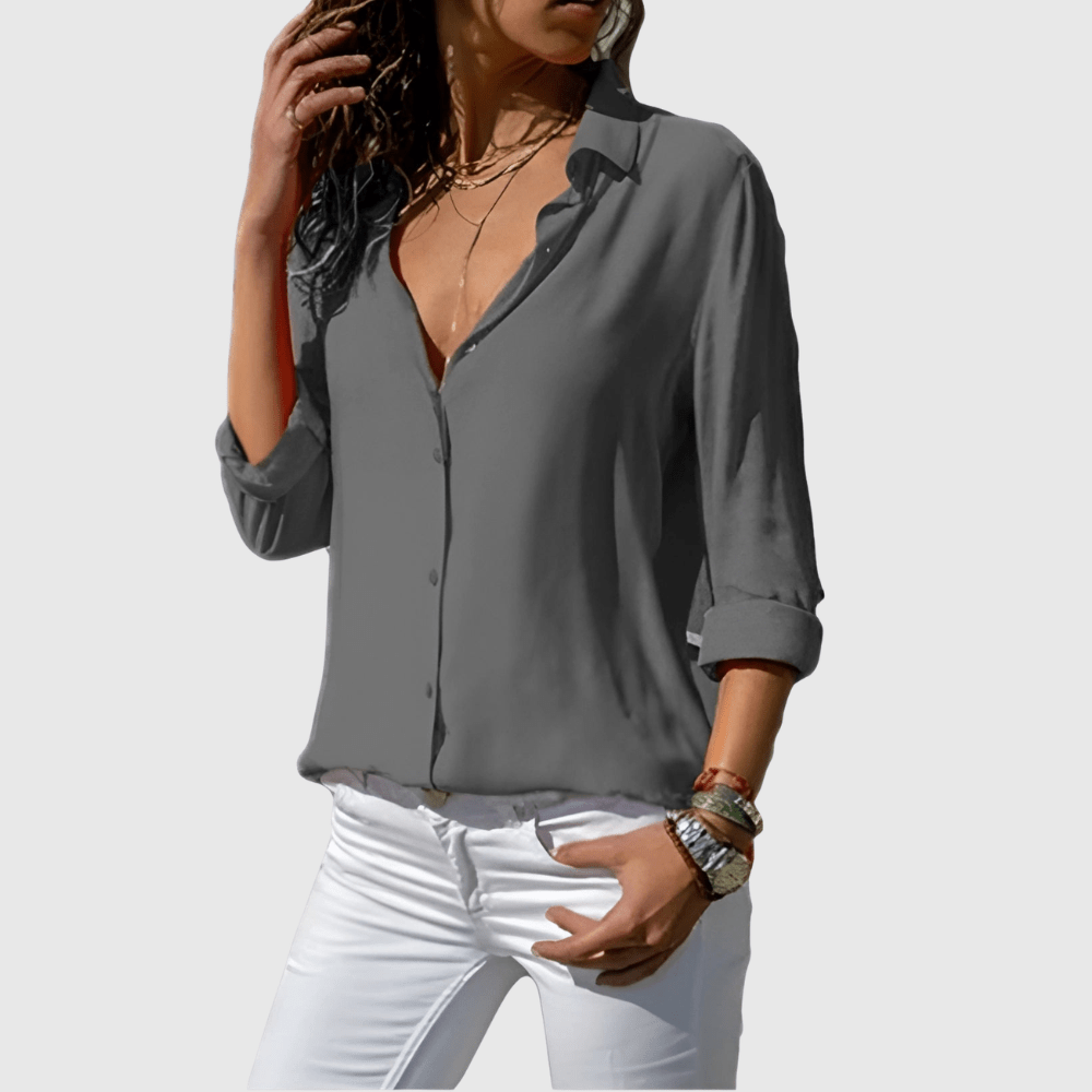 Harlow | Blusa fluida con escote en V y corte holgado para mujer