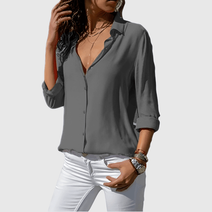 Harlow | Blusa fluida con escote en V y corte holgado para mujer
