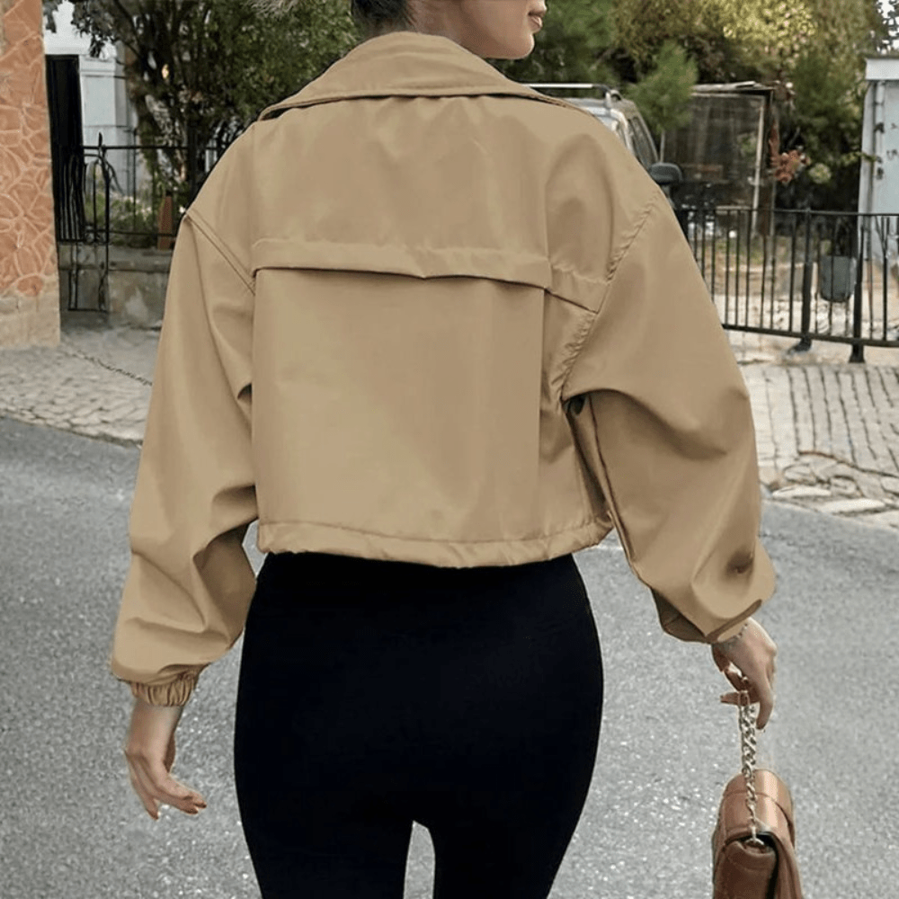 Indie | Utility-Jacke mit hohem Kragen und Taschen für Damen