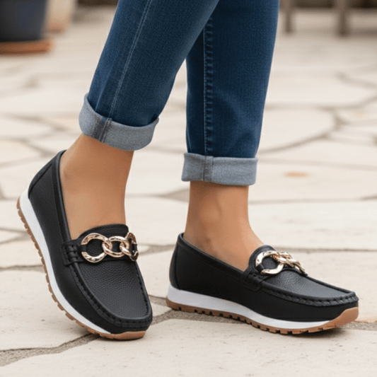 Blair | Women's Buckle Flat Loafers Slip-On Shoes