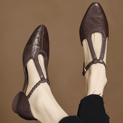 Harlow | Klassische bequeme T-Riemchen-Ballerinas für Damen