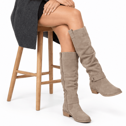 Mae | Knieshohe Winterstiefel mit Blockabsatz für Damen
