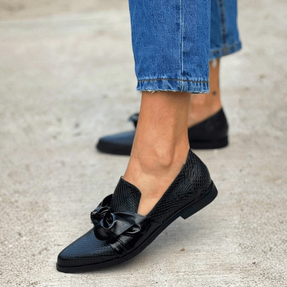 Sadie | Damen-Loafer mit Schleifenriemen und niedrigem Blockabsatz