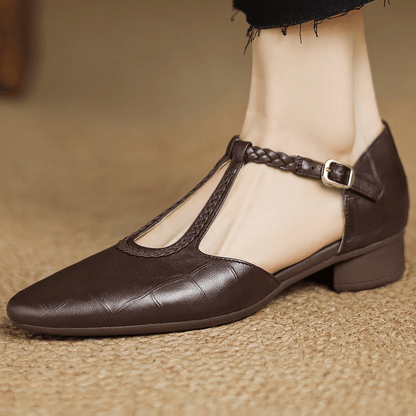 Harlow | Klassische bequeme T-Riemchen-Ballerinas für Damen
