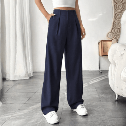 Mae | Women's High-Waisted Wide-Leg Draped Trousers