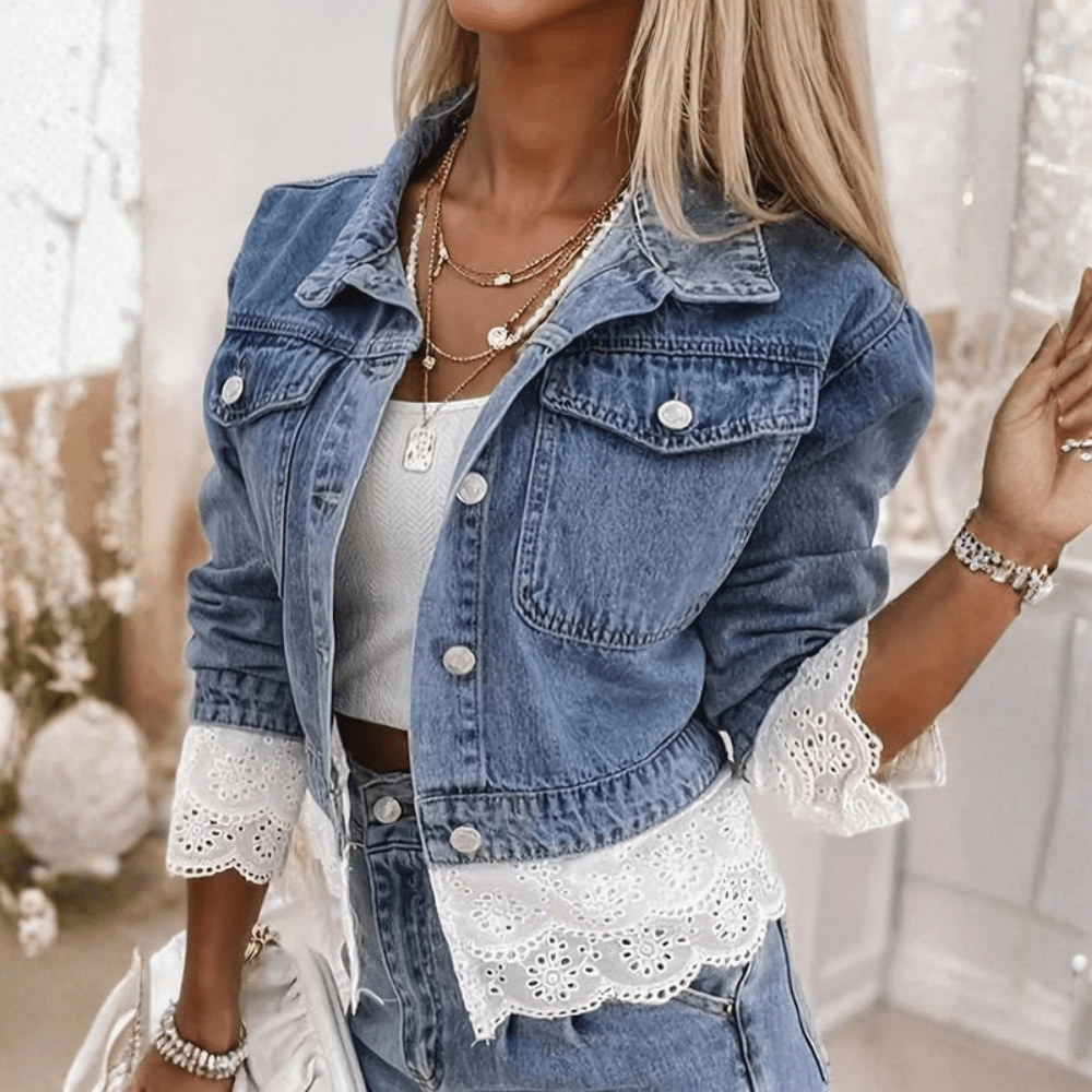 Remi | Women's Cropped Jacket with Delicate Trim