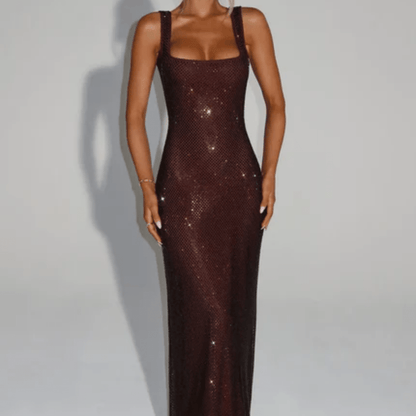 Lyra | Women's Sparkly Square Neck Maxi Dress