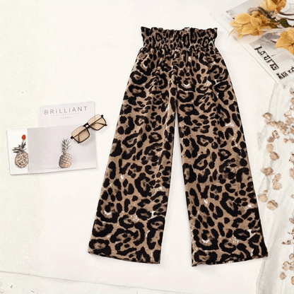 Piper | Women's Leopard Print Wide Leg Trousers