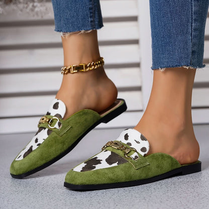 Noa | Women's Square Toe Slip-On Mule Loafer Flats