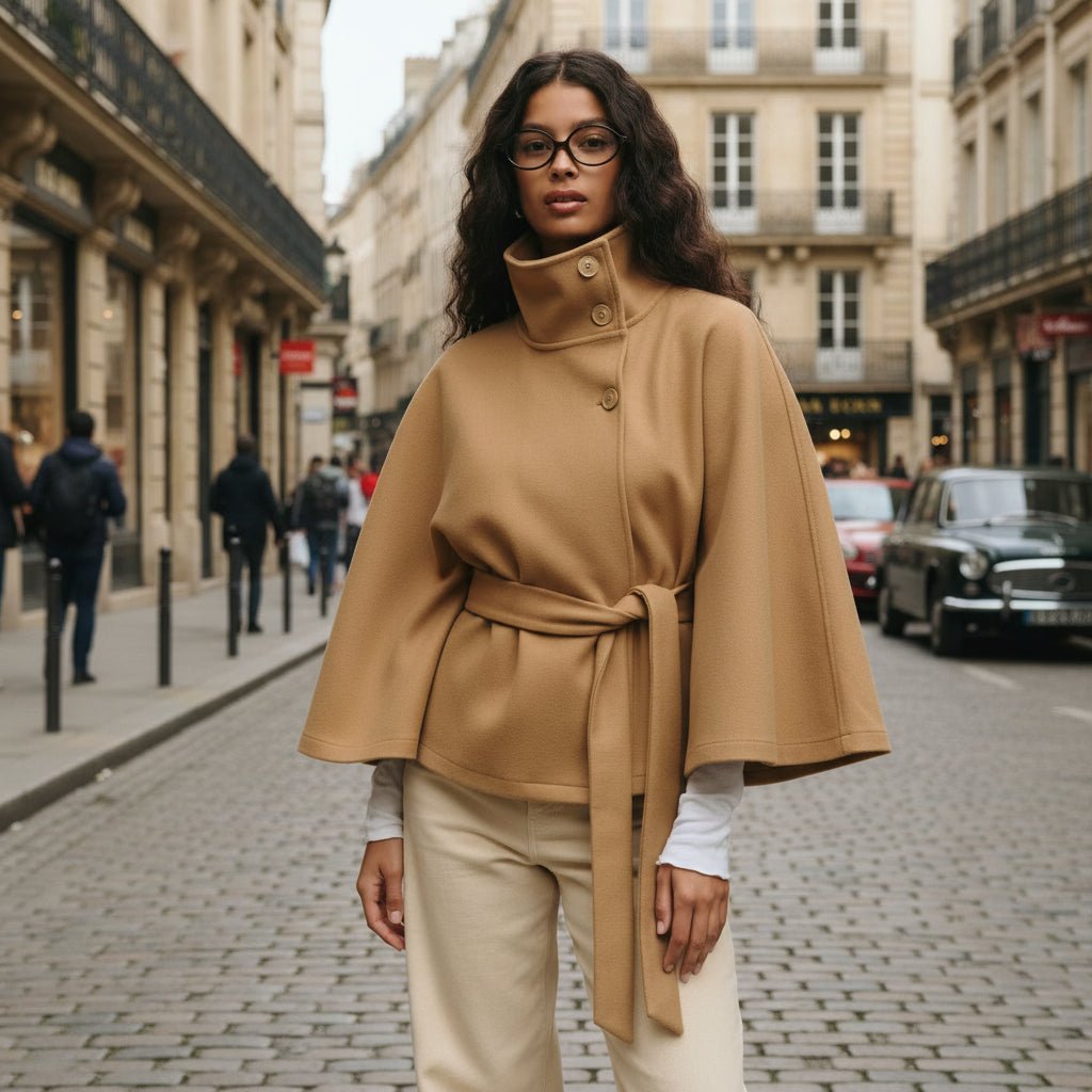 Sadie | Women's Cape Parka with Tie Belt