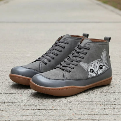 Tracey | Verspielte Damen-Stiefeletten mit Katzenmotiv