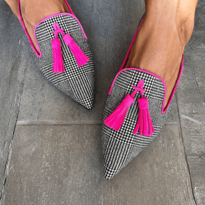Lyra | Elegante Damen-Loafer mit spitzer Kappe und Fransen