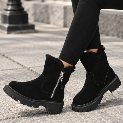 Iliana | Women's Fuzzy Cuff Winter Ankle Boots