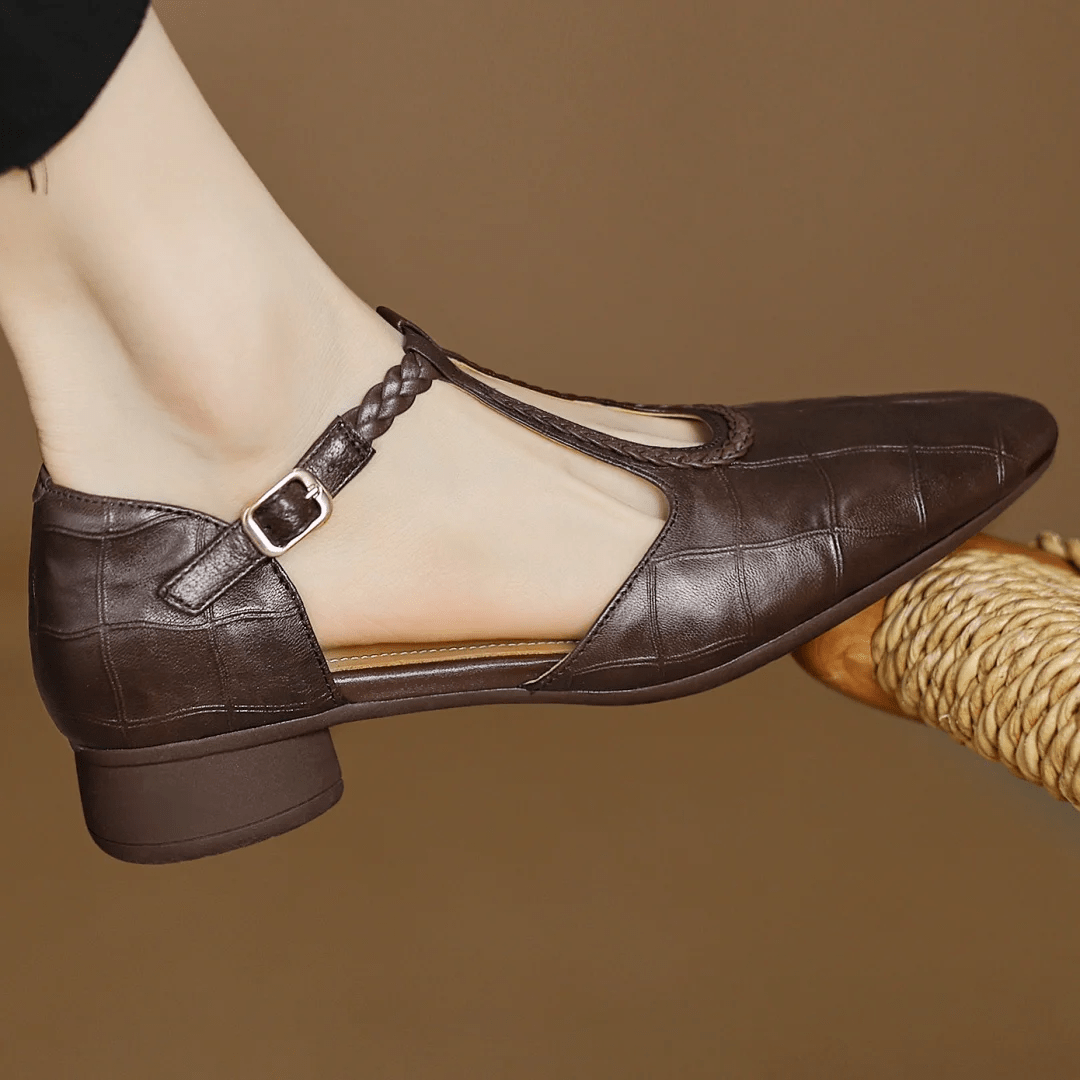 Harlow | Klassische bequeme T-Riemchen-Ballerinas für Damen