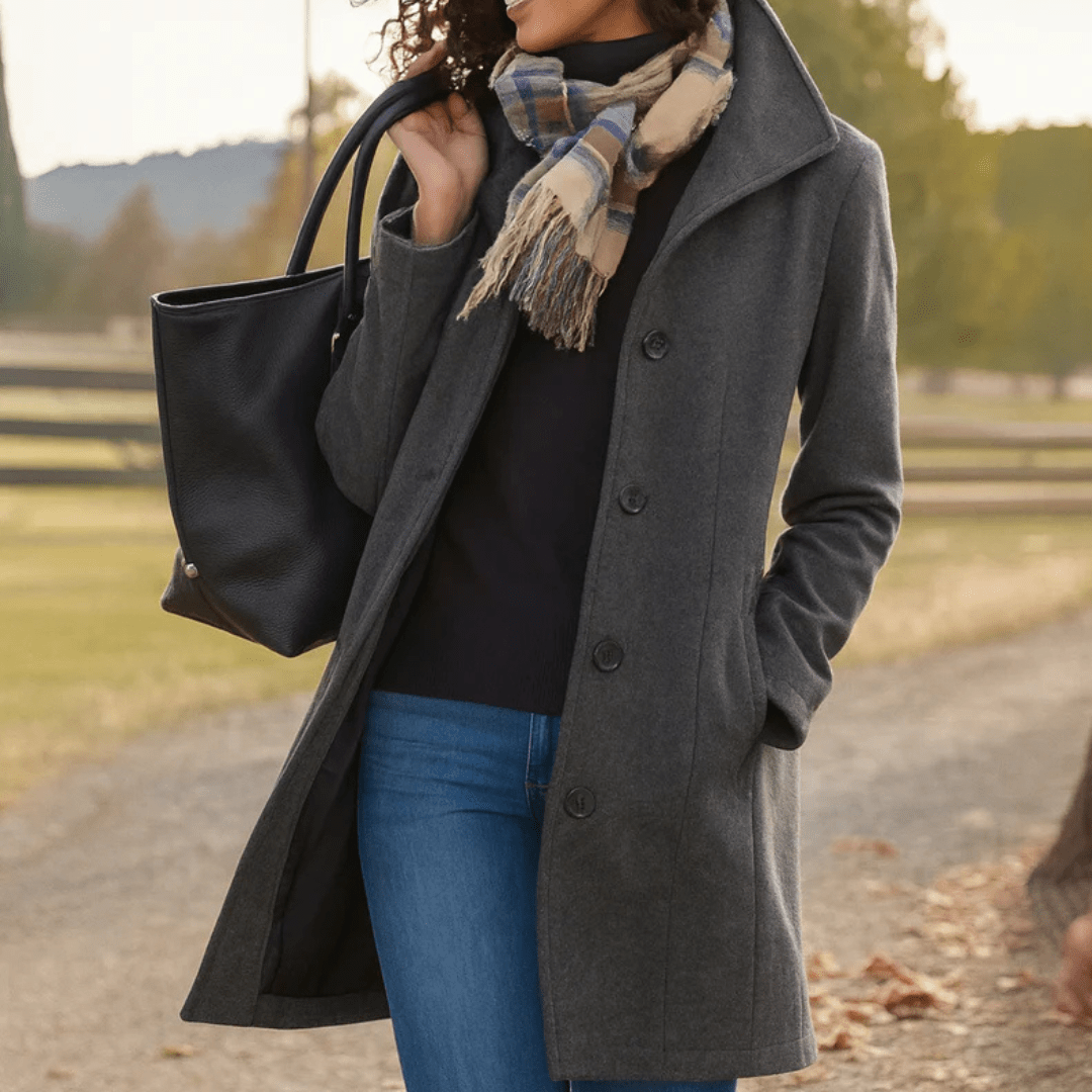 Reese | Klassischer Wintermantel für Damen mit Knopfleiste