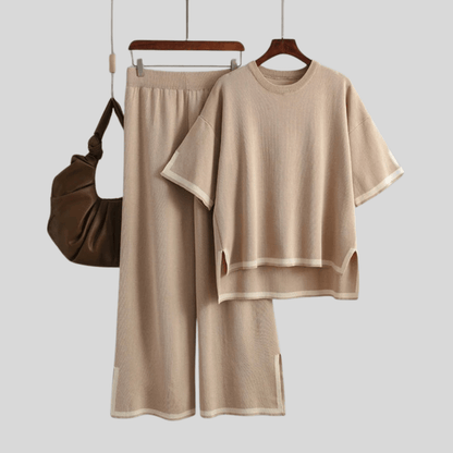 Blair | Women's Contrast Wide Leg Trousers Set