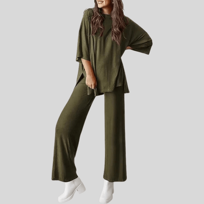 Cleo | Women's Two Piece Lounge Set with Pocketed Trousers