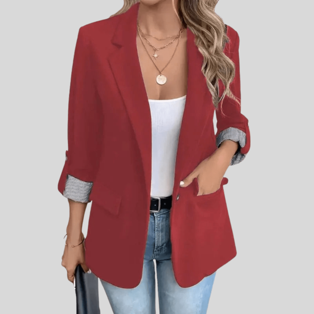 Lyra | Women's Slim Fit Blazer with Striped Cuffs