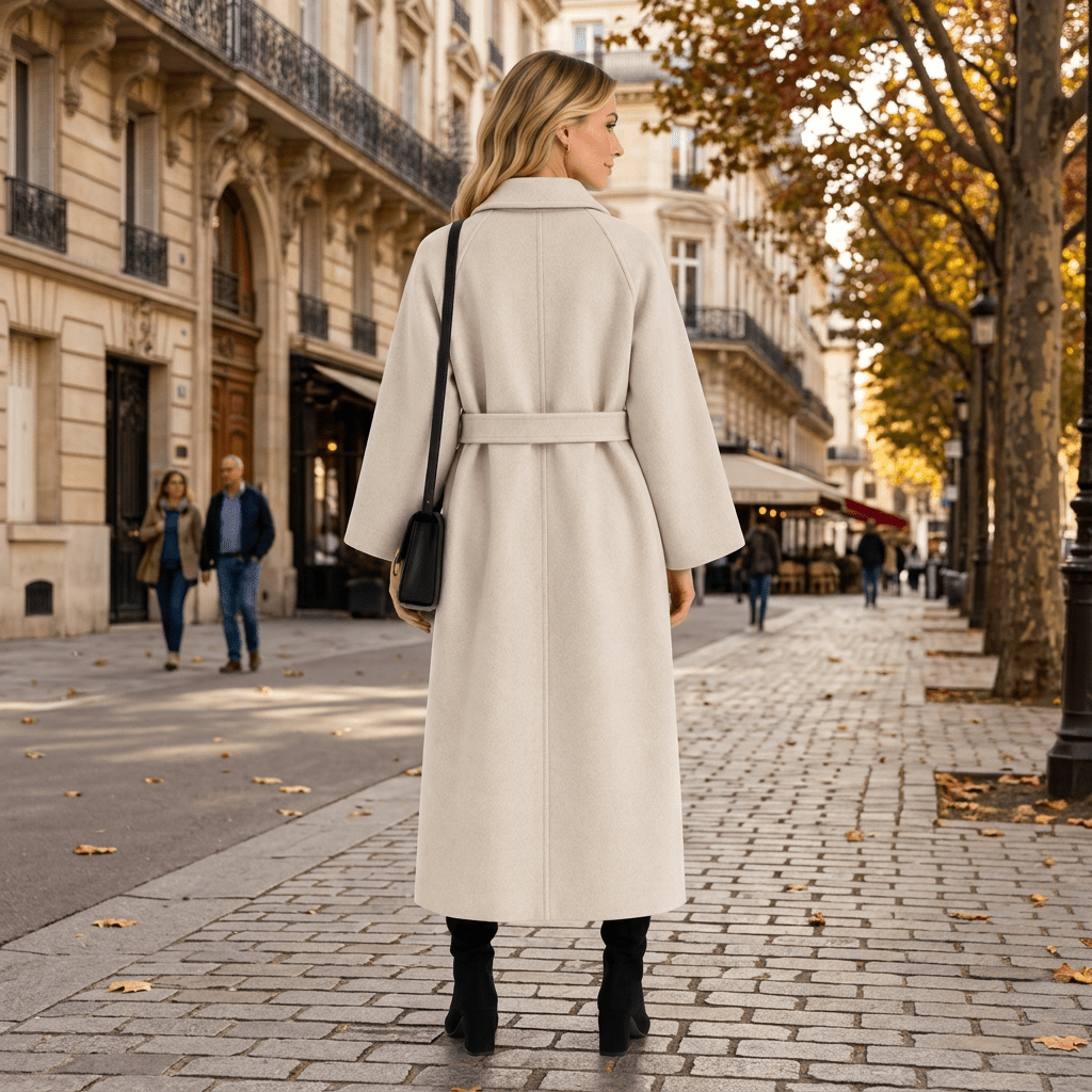 Maricela | Abrigo largo de invierno con cinturón para mujer
