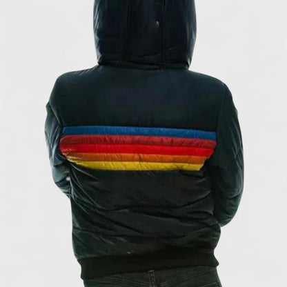 Romy | Gestreifte Steppjacke für Damen mit Reißverschluss