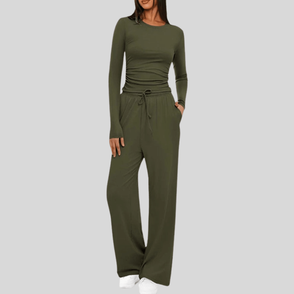 Noa | Women's Asymmetrical Wide-Leg Trousers Set