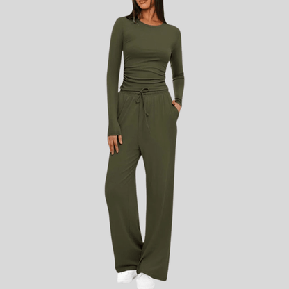 Noa | Women's Asymmetrical Wide-Leg Trousers Set