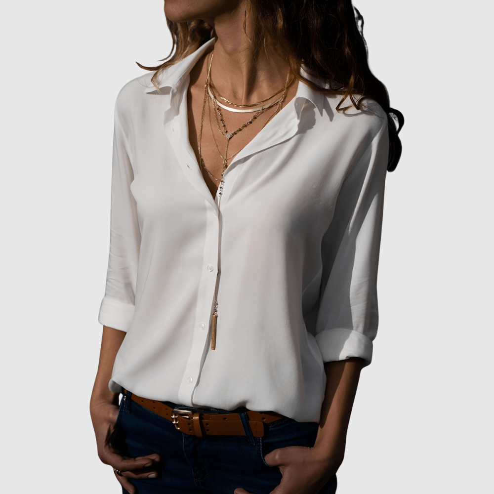 Harlow | Blusa fluida con escote en V y corte holgado para mujer