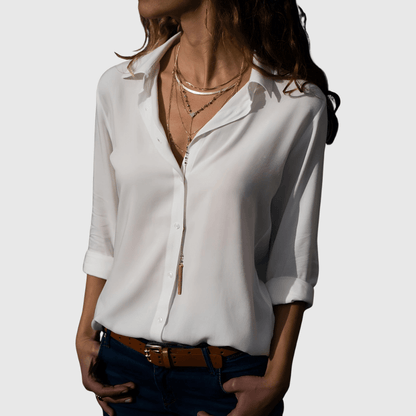 Harlow | Blusa fluida con escote en V y corte holgado para mujer