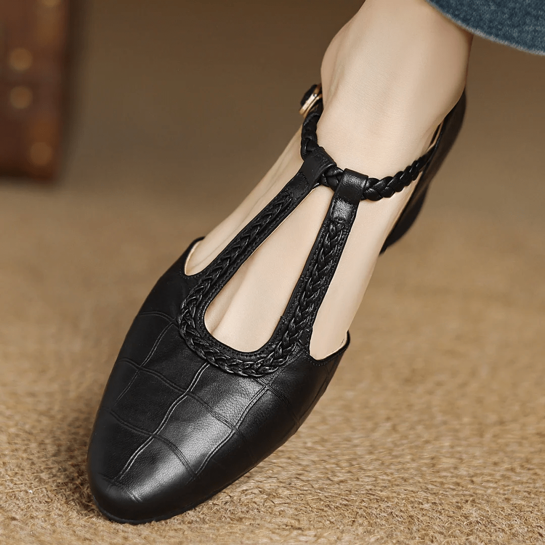 Harlow | Klassische bequeme T-Riemchen-Ballerinas für Damen