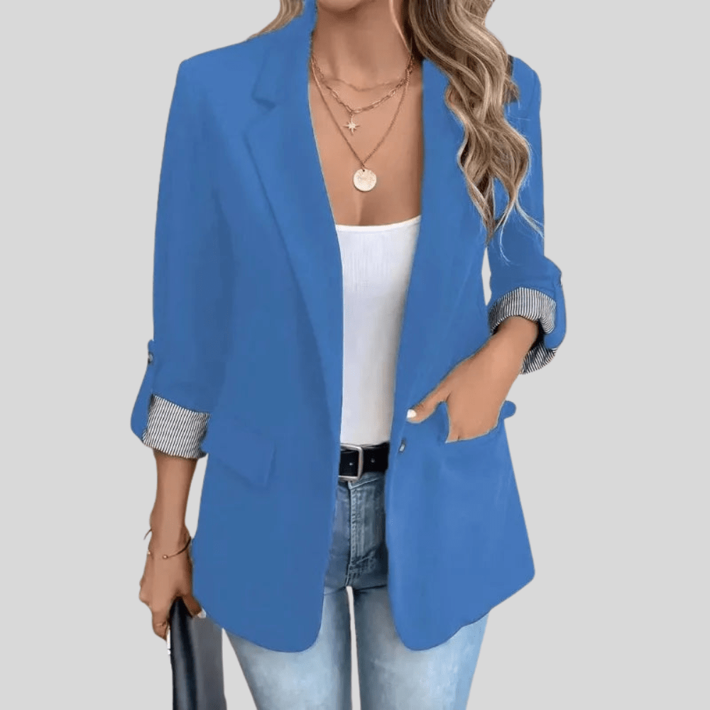 Lyra | Women's Slim Fit Blazer with Striped Cuffs
