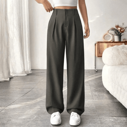 Mae | Women's High-Waisted Wide-Leg Draped Trousers