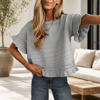 Nika | Women's Ruffle Sleeve Layering Top