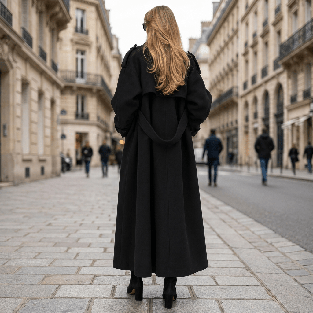 Gia | Klassischer langer Trenchcoat mit Gürtel für Damen