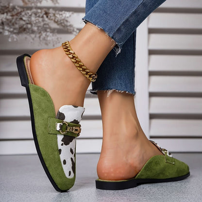 Noa | Women's Square Toe Slip-On Mule Loafer Flats