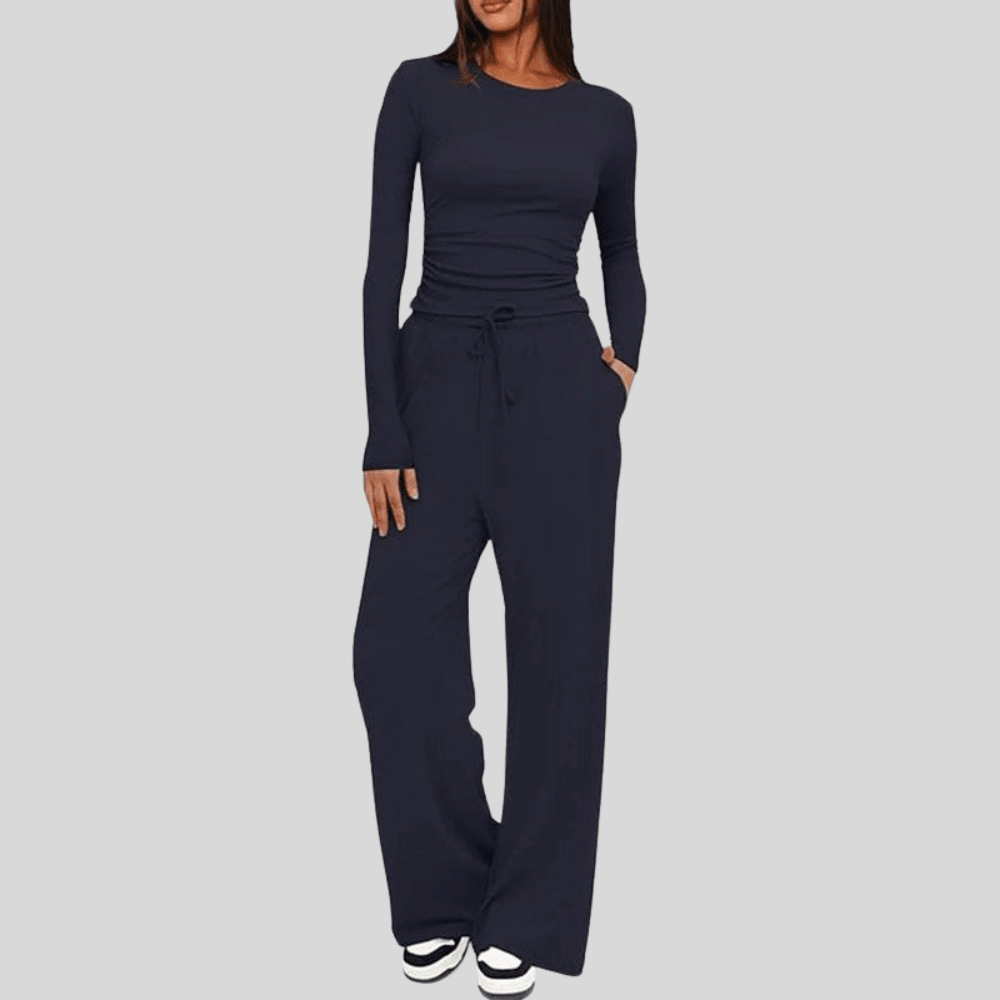 Noa | Women's Asymmetrical Wide-Leg Trousers Set
