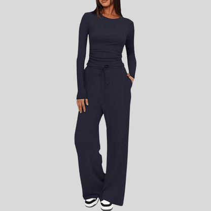 Noa | Women's Asymmetrical Wide-Leg Trousers Set