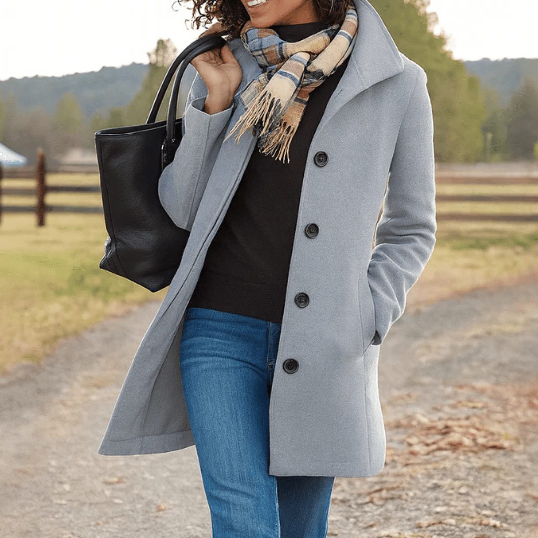Reese | Klassischer Wintermantel für Damen mit Knopfleiste
