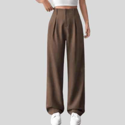 Mae | Women's High-Waisted Wide-Leg Draped Trousers