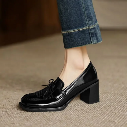 Blair | Damen-Loafer mit Quasten und Schleife sowie Blockabsatz