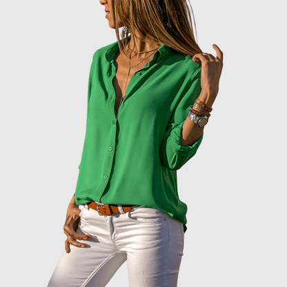 Harlow | Blusa fluida con escote en V y corte holgado para mujer