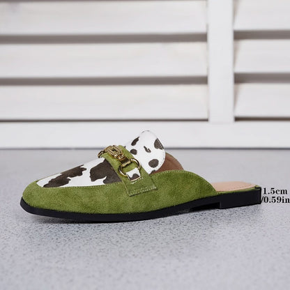 Noa | Women's Square Toe Slip-On Mule Loafer Flats