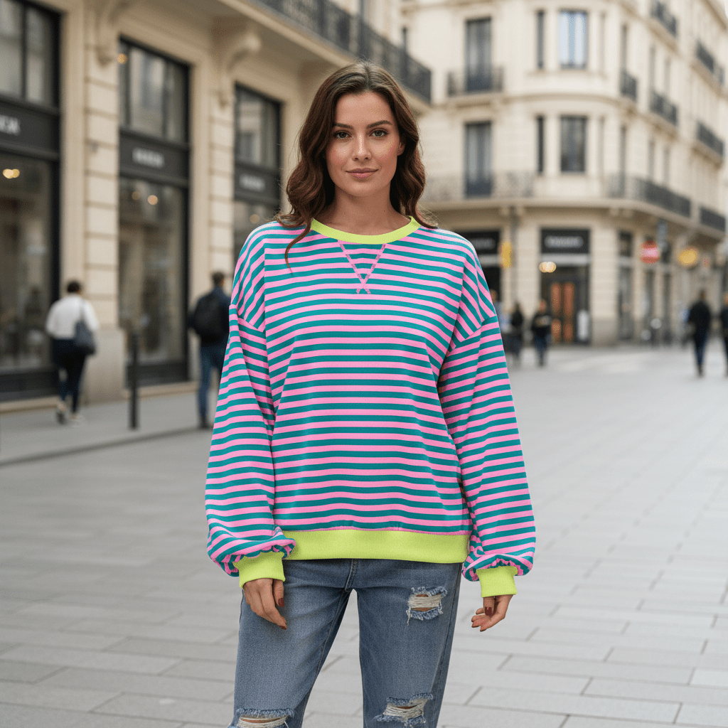 Indie | Women's Striped Long Sleeve Casual Top