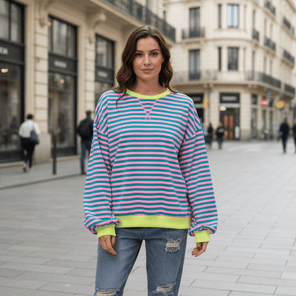 Indie | Women's Striped Long Sleeve Casual Top