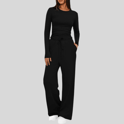 Noa | Women's Asymmetrical Wide-Leg Trousers Set