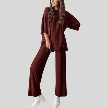 Cleo | Women's Two Piece Lounge Set with Pocketed Trousers