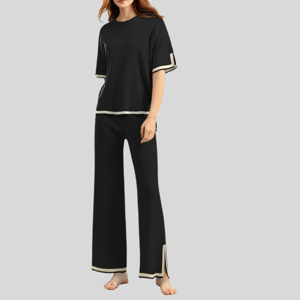 Blair | Women's Contrast Wide Leg Trousers Set
