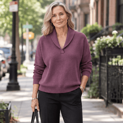 Harlow | Damen-Strickpullover mit V-Ausschnitt und langen Ärmeln