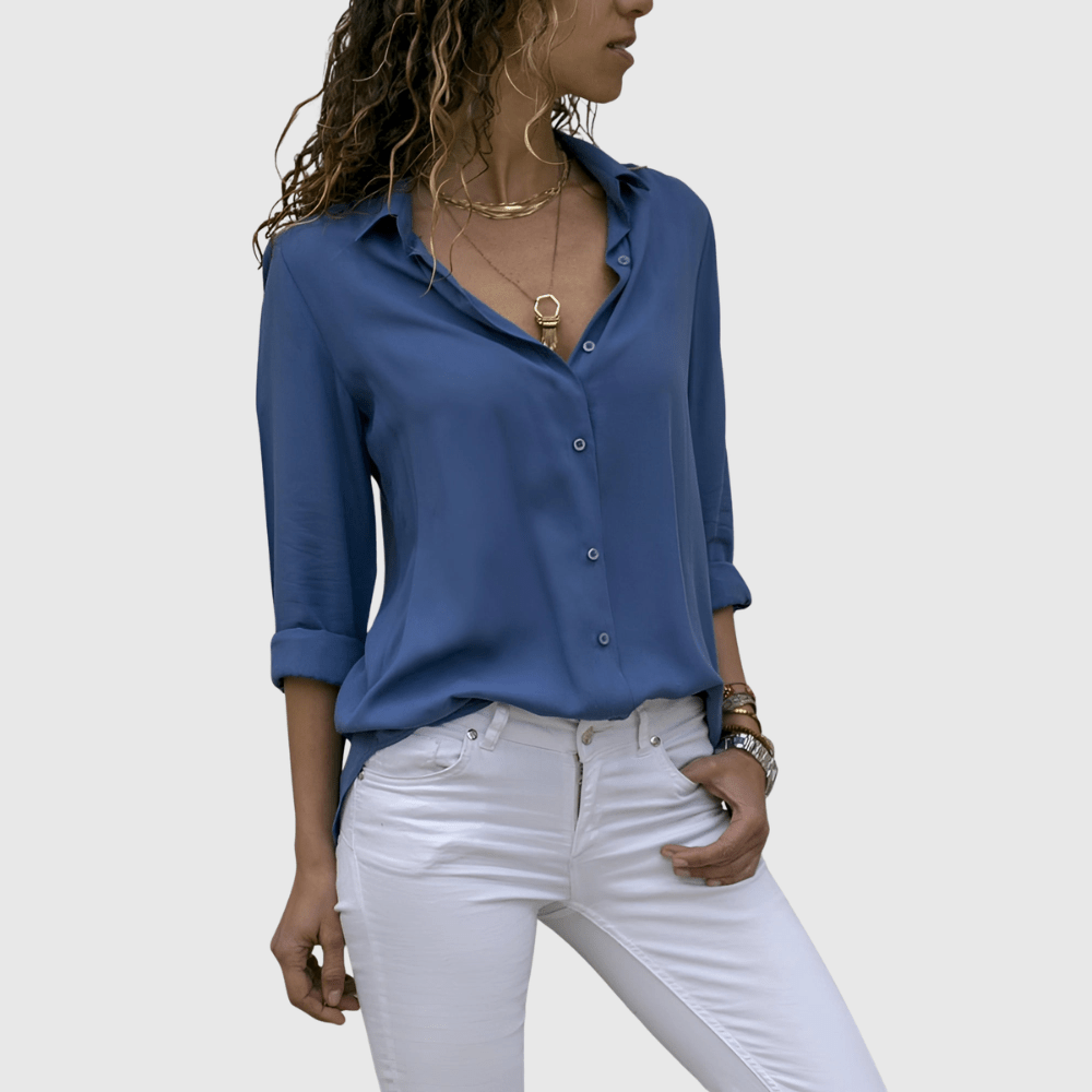 Harlow | Blusa fluida con escote en V y corte holgado para mujer