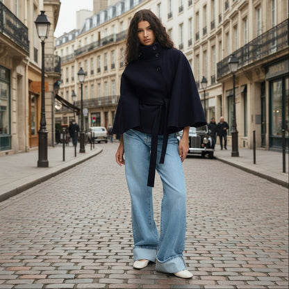 Sadie | Women's Cape Parka with Tie Belt