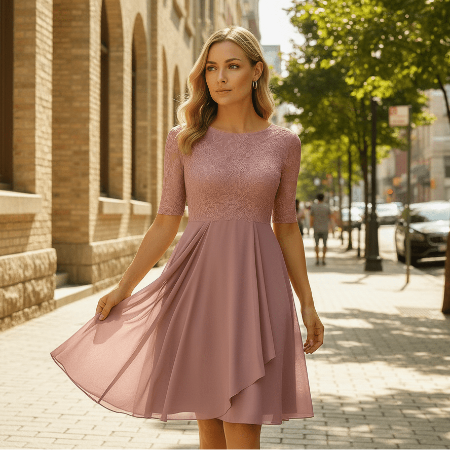 Nika | Women's Half-Sleeve Formal Evening Dress